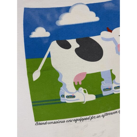 Vintage 1990 Cows Ice Cream Art Tee Single Stitch Prince Edward Island Promo - Picture 5 of 15